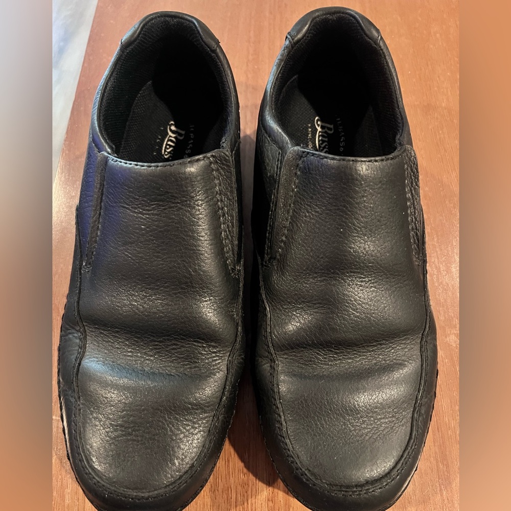 GH Bass Samuel Black Leather Slip-On Loafers for Men 9.5